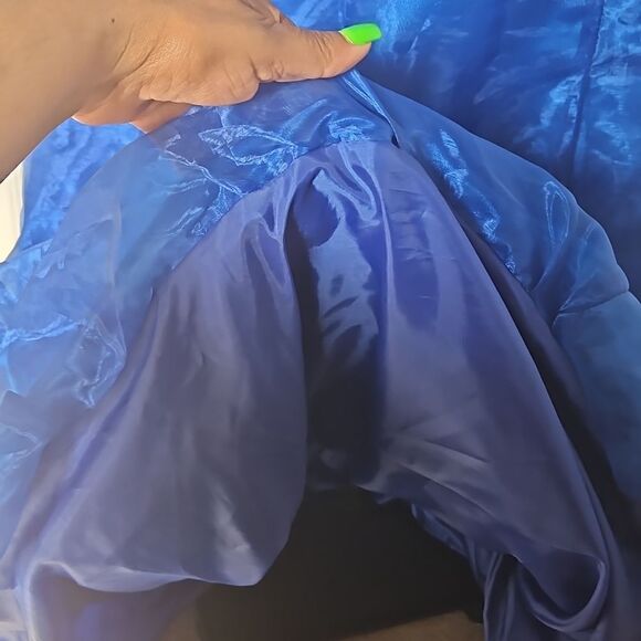 Jessica McClintock For Gunne Sax Strapless Royal Blue Ballerina Maxi Dress Size9 - Picture 5 of 16